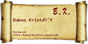 Babos Kristóf névjegykártya