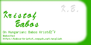 kristof babos business card